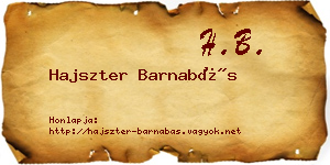 Hajszter Barnabás névjegykártya