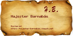 Hajszter Barnabás névjegykártya